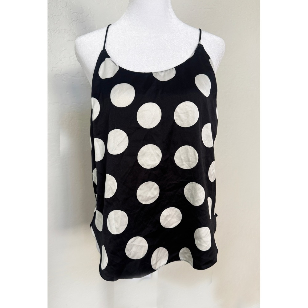 Victoria's Secret Polka Dot Cami Tank Top Black White Spaghetti‎ Strap Medium